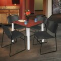 Kee/Zeng Square Cherry Table/4 Black Chairs, Square, 36", 36" W, 29" H, Cherry TB3636CHBPCM44BK